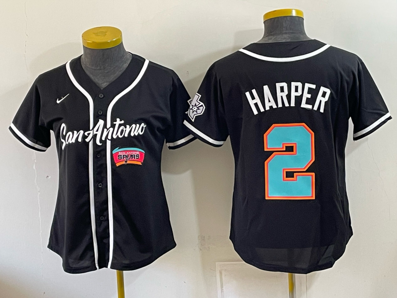 Women San Antonio Spurs #2 Harper black Nike 2026 NBA Jersey 101902